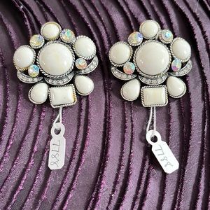 2 NWT Silver with White & Crystal stones!
